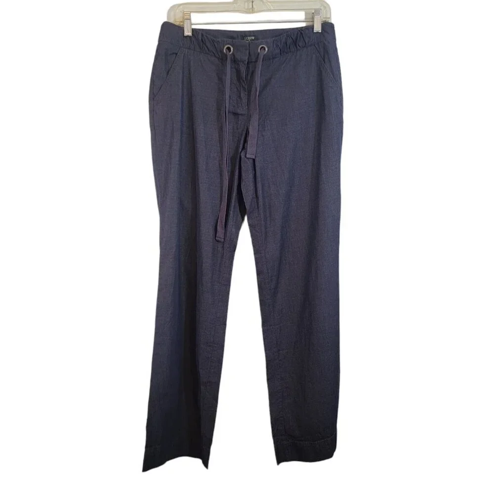 J. Crew Pants City Fit Chambray‎ 100% Cotton Sz 6 NWOT